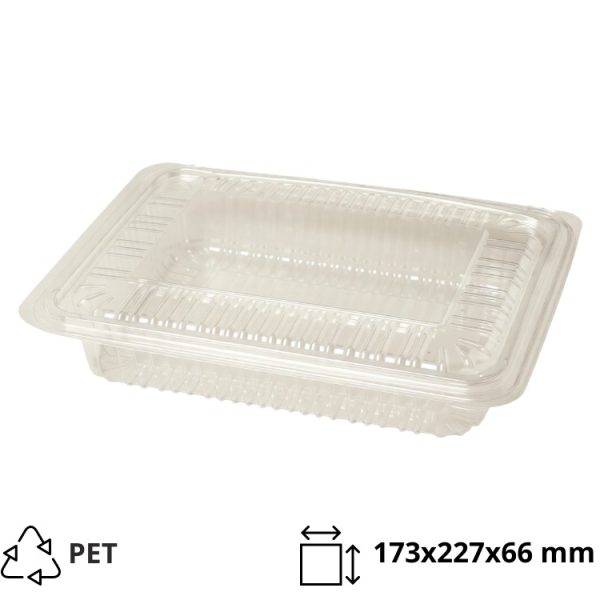 Posuda PET 173х227х66 mm proziran s poklopcem [400 kom/pak]