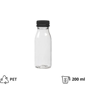 Boca PET 0,2 l d=38 mm s crnim poklopcem [100 kom/pak]