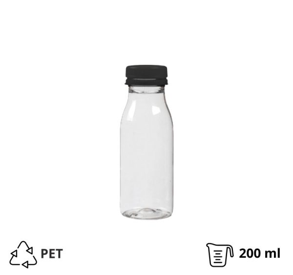 Boca PET 0,2 l d=38 mm s crnim poklopcem [100 kom/pak]