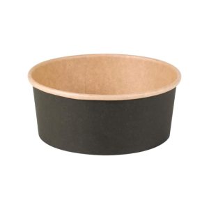 Papirnata posuda 500 ml d=150 mm crna/kraft 45 kom