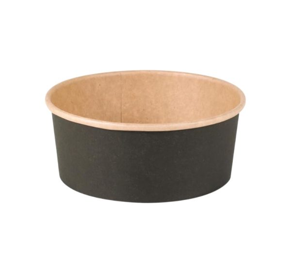 Papirnata posuda 500 ml d=150 mm crna/kraft 45 kom