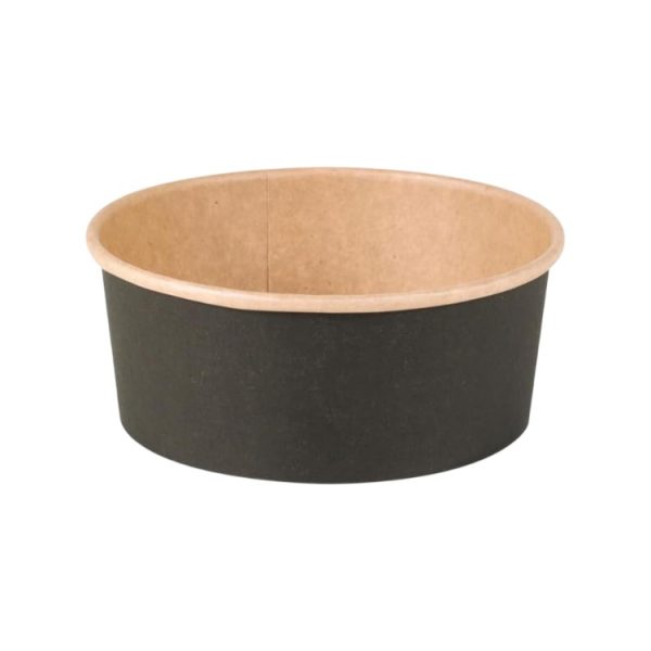 Papirnata posuda 500 ml d=150 mm crna/kraft 45 kom