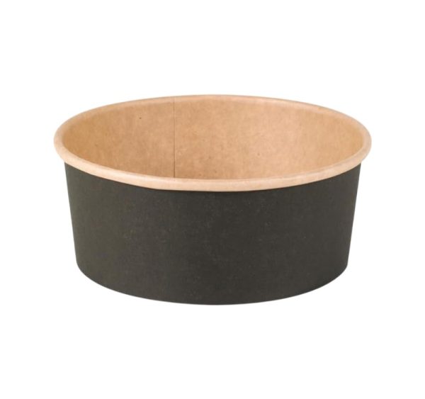 Papirnata posuda 750 ml d=150 mm crna/kraft 45 kos