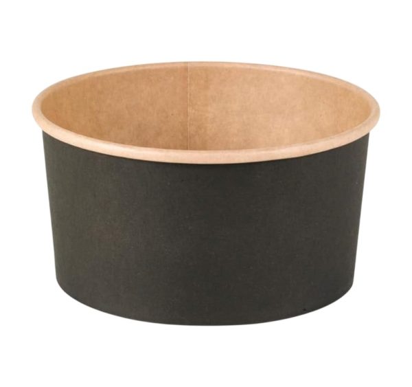 Papirnata posuda 1000 ml d=150 mm crna/kraft 45 kos