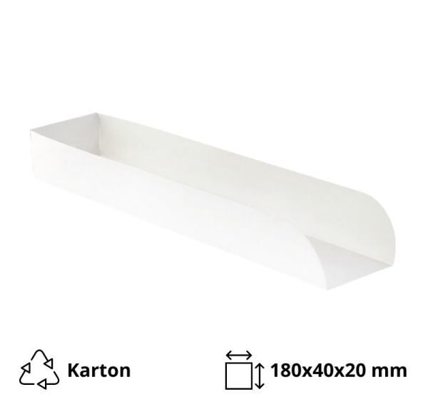 Ladica hot dog 180х40х200 mm bijela 50 kom