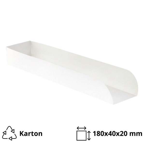 Ladica hot dog 180х40х200 mm bijela 50 kom