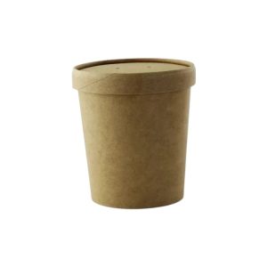 Posuda papirnata 490 ml kraft s papirnatim poklopcem 25 kom