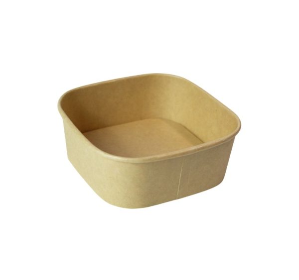 Papirnata posuda 500 ml 130х130х50 mm, kraft, bez poklopca 50 kom