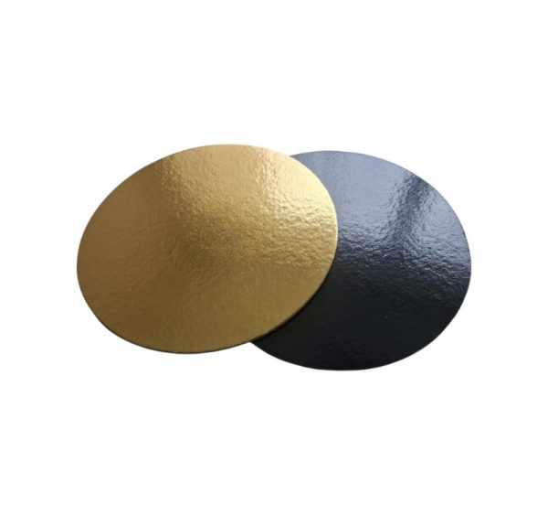 Podmetač krug za torte karton d=260 mm h=3 mm crna/zlatni [10 kom/pak]