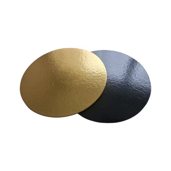 Podmetač krug za torte karton d=260 mm h=3 mm crna/zlatni [10 kom/pak]