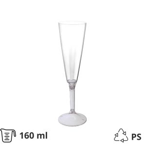 Čaša za šampanjac PS 160 ml sa prozirnom drškom 20 kom/pak