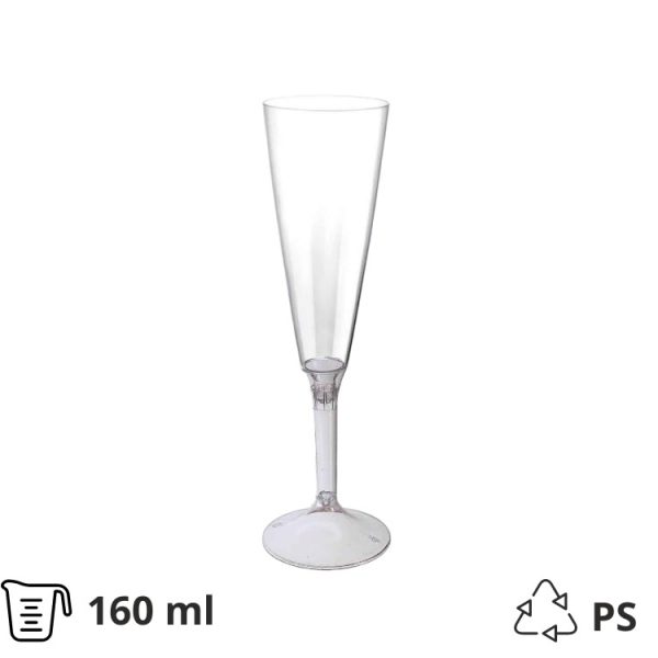 Čaša za šampanjac PS 160 ml sa prozirnom drškom 20 kom/pak