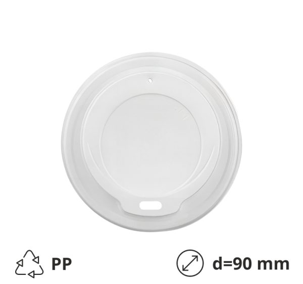 Poklopac PP za čašu d=90 mm bela 100 kom