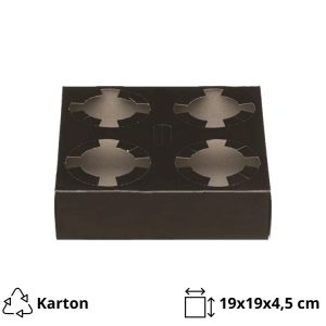 Držač za 4 čaše 19x19x4.5 cm crna 50 kom