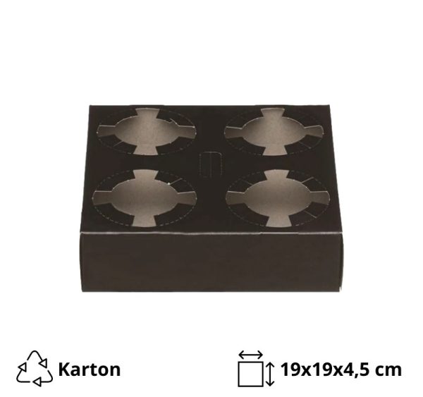 Držač za 4 čaše 19x19x4.5 cm crna 50 kom
