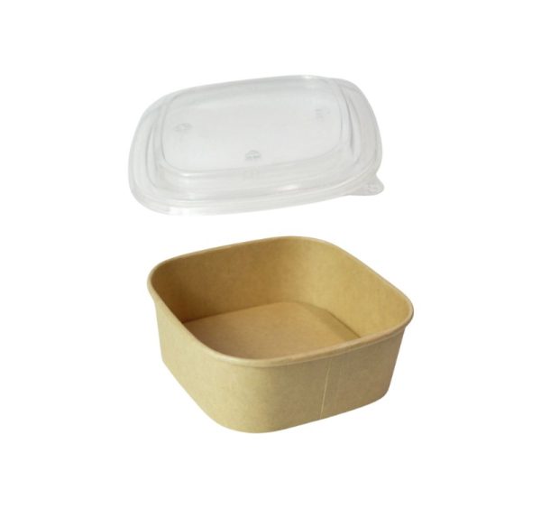 Papirnata posuda za PP poklopcem 500 ml 130х130х50 mm, kraft, 50 kom (komplet)