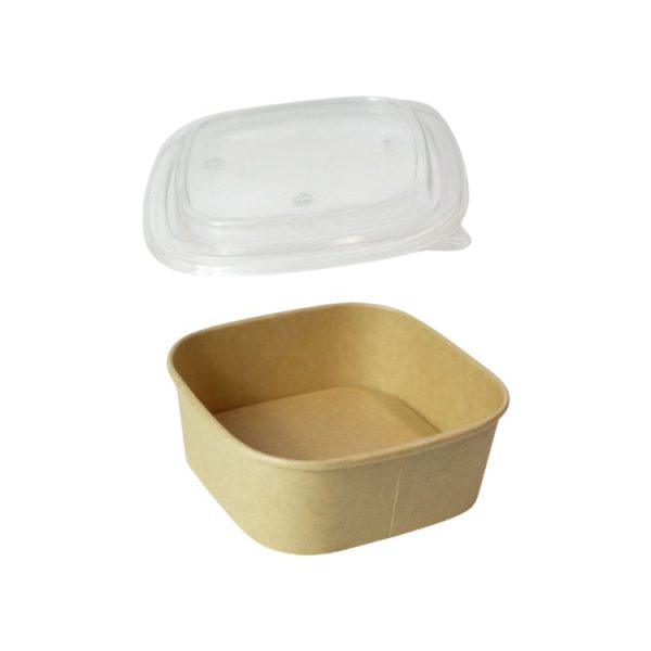 Papirnata posuda za PP poklopcem 500 ml 130х130х50 mm, kraft, 50 kom (komplet)