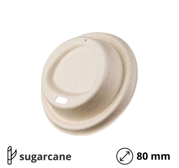 Poklopac s rupom sugarcane d=80 mm, bež 50 kom
