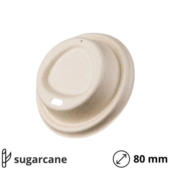 Poklopac s rupom sugarcane d=80 mm, bež 50 kom