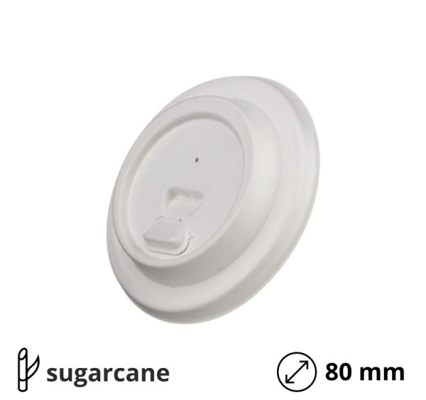 Poklopac sa zatvaračem sugarcane d=80 mm, bijela 50 kom