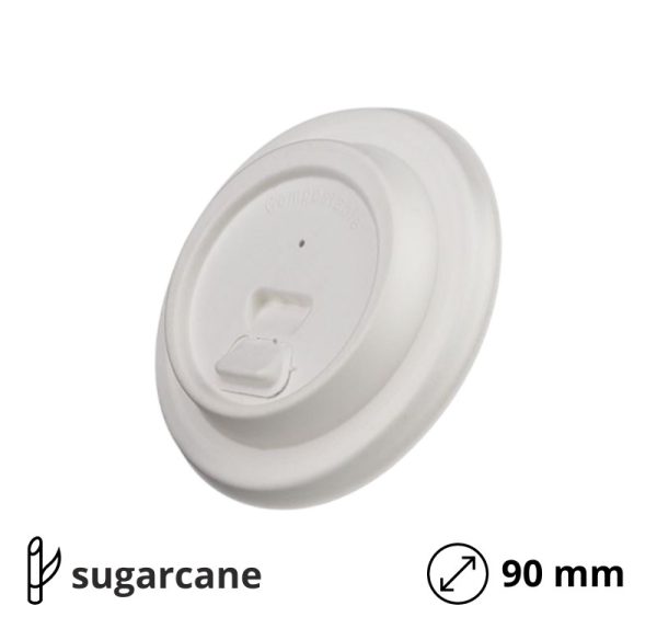 Poklopac sa zatvaračem sugarcane d=90 mm, bijela 50 kom