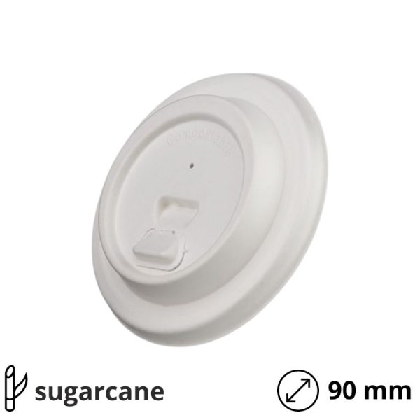 Poklopac sa zatvaračem sugarcane d=90 mm, bijela 50 kom