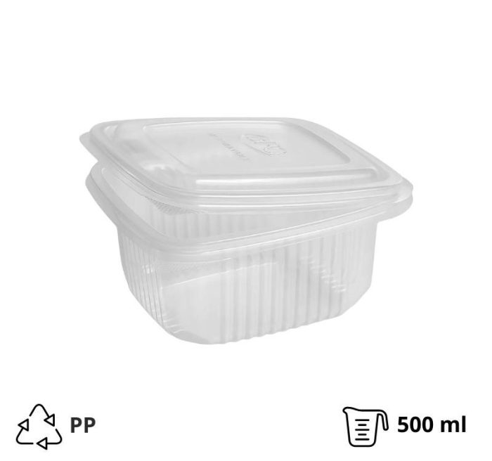 Posuda za poklopcem PP 500 ml 130х130х60 mm prozirna [100 kom/pak]