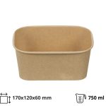Papirnata posuda 750 ml 170х120х60mm, kraft, bez poklopca 50 kom