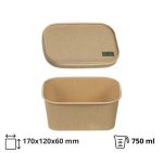 Papirnata posuda za poklopcem 750 ml 170х120х60mm, kraft, 50 kom (komplet)