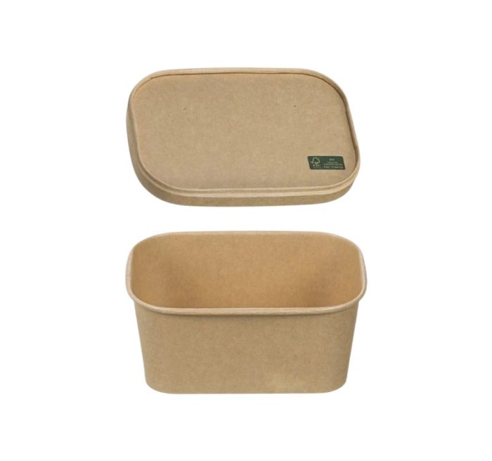 Papirnata posuda za poklopcem 750 ml 170х120х60mm, kraft, 50 kom (komplet)