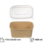 Papirnata posuda 750 ml 170х120х60mm, kraft, za poklopcem 50 kom