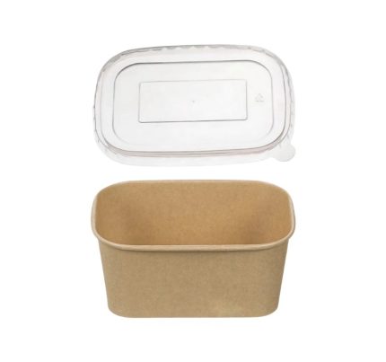 Papirnata posuda 750 ml 170х120х60mm, kraft, za poklopcem 50 kom