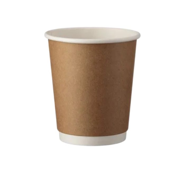 Čaša papirnata 240 (280) ml d=80 mm 2-slojna, kraft/bijela SUP 25 kom
