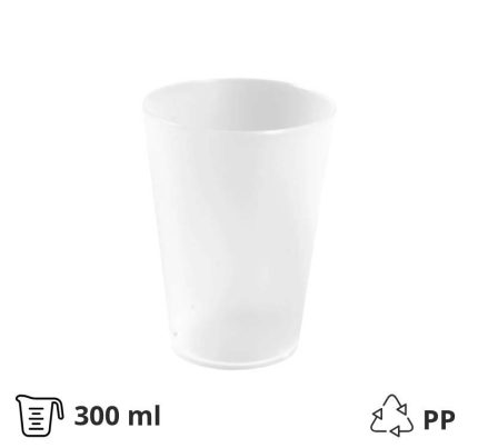 Čaša PP 300 ml bijela 12 kom