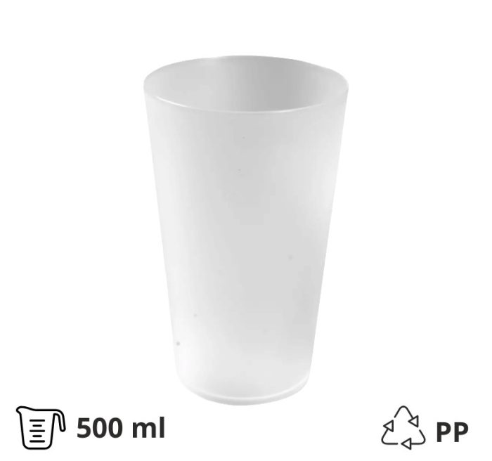 Čaša PP 500 ml bijela 12 kom