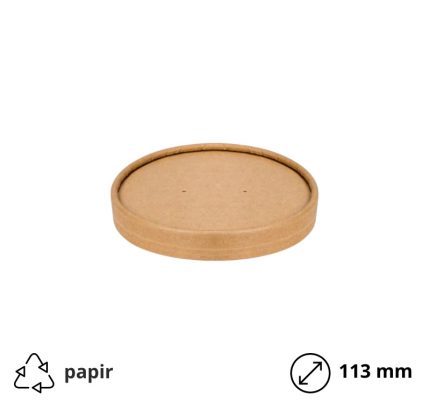 Papirnata posuda za poklopcem 750 ml d=115 mm h=116 mm, kraft, 50 kom (komplet)
