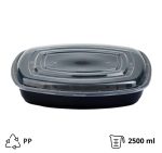 Posuda s poklopcem PP 2500 ml 32×24,3×6,8 cm crna