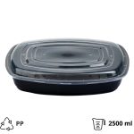 Posuda s poklopcem PP 2500 ml 32x24,3x6,8 cm crna