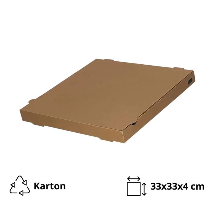 Kutija za pizzu 33х33х4 cm kraft mikro valovit karton kraft [100 kom/pak]
