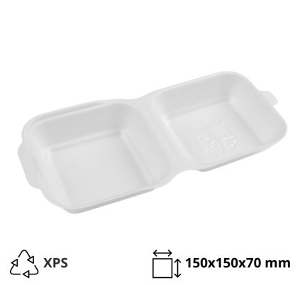 Burger ambalaža 150x150x70 mm XPS bijela 500 kom