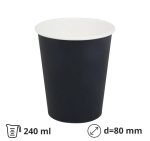Čaša papirnata 240 (280) ml d=80 mm 1-slojna crna SUP, 50 kom