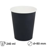 Čaša papirnata 240 (280) ml d=80 mm 1-slojna crna SUP, 50 kom