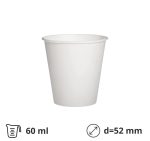 Čaša papirnata 50 (60) ml d=52 mm 1-slojna bijela, 100 kom