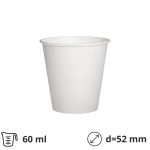 Čaša papirnata 50 (60) ml d=52 mm 1-slojna bijela, 100 kom
