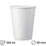 Čaša papirnata 350 ml d=90 mm 1-slojna bijela SUP, 50 kom