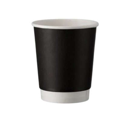 Čaša papirnata 240 (280) ml d=80 mm 2-slojna, crna SUP, 25 kom