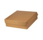 Kutija s poklopcem za desert 35x35x10 cm KRAFT (unutarnja metalizirana PET) [6 kom/pak]