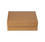 Kutija s poklopcem za desert 35x35x10 cm KRAFT (unutarnja metalizirana PET) [6 kom/pak]