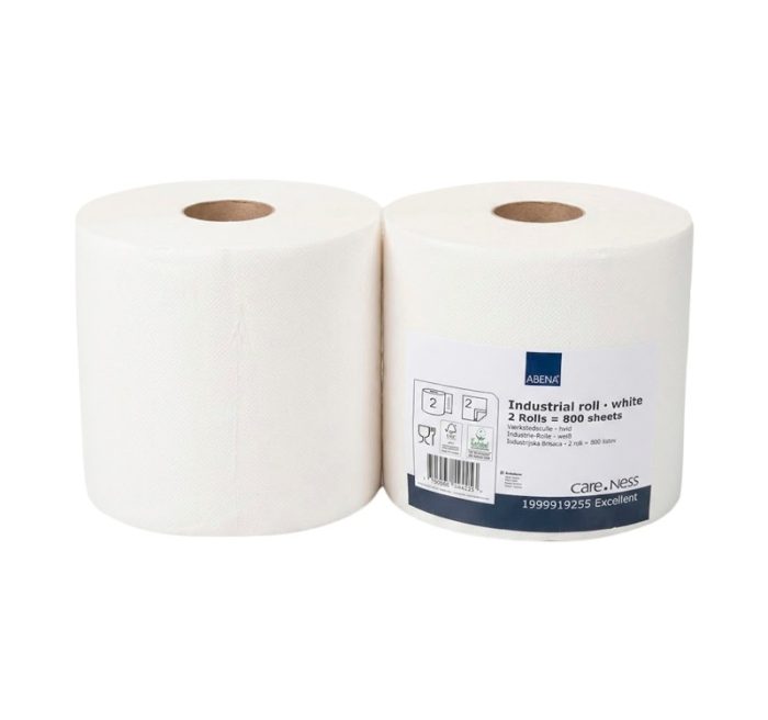Papirnati ručnici 2 sl 100m x24 cm, 400 l/rol, bieli 2 rol/pak