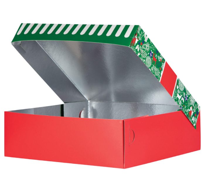 Kutija s poklopcem za desert 25x25x8 cm CHRISTMAS [9 kom/pak]
